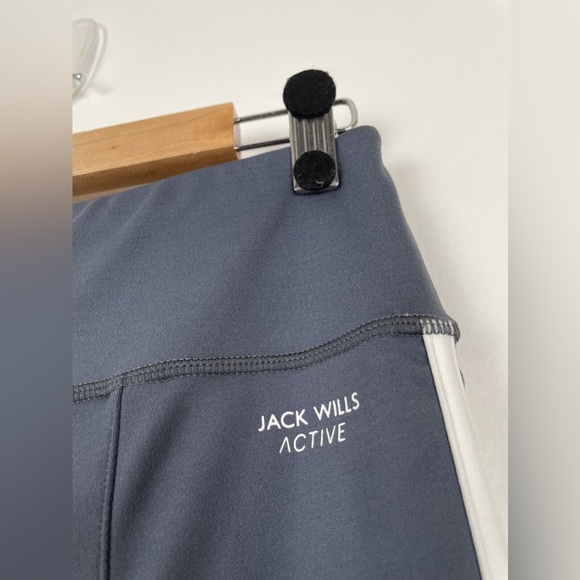 Jack Wills Active Leggings Gym Pants Side Stripe UK 14 Grey Ankle Length - Picture 2 of 7